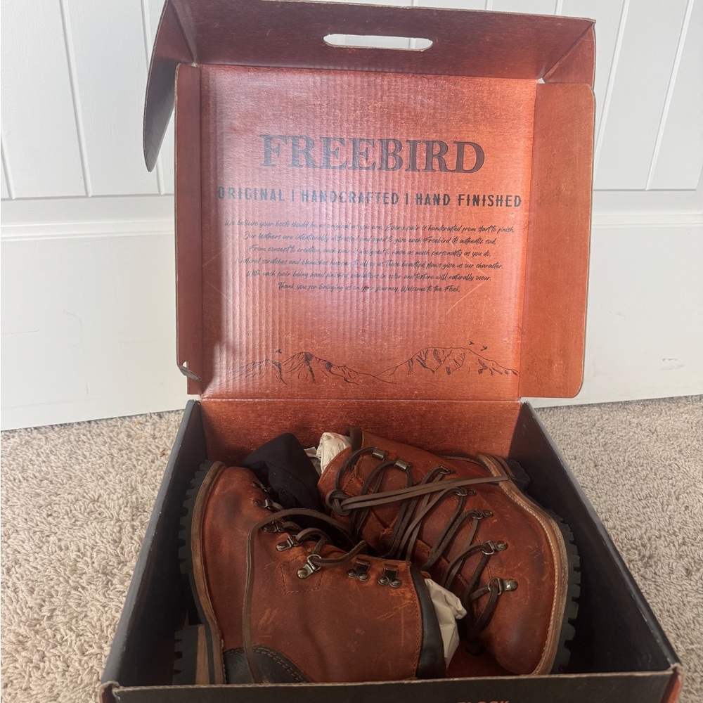 EXCLUSIVE Brand New Freebird Brown Leather Hiking Boots